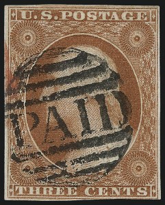 Sale 996, Lot 3039, 1851 3c Orange Brown Shades, Part India Paper