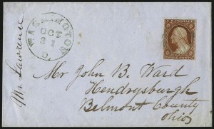 Sale 996, Lot 3048, 1851 3c Orange Brown Covers