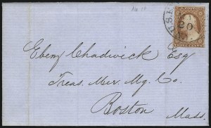 Sale 996, Lot 3058, 1851 3c Orange Brown Covers