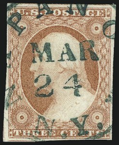 Sale 996, Lot 3095, 1851 3c Dull Red - Used