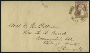 Sale 996, Lot 3164, 3c Dull Red Shades - Covers and Groups