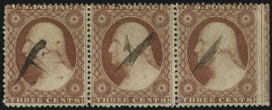 Sale 996, Lot 3217, 1857 3c Perforated Issue - Type III Flaws and Varieties