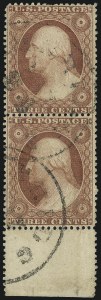 Sale 996, Lot 3219, 1857 3c Perforated Issue - Type III Flaws and Varieties