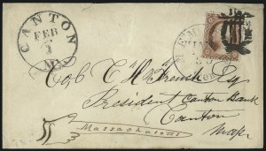 Sale 996, Lot 3235, 1857 3c Perforated Issue - Type III Covers