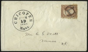 Sale 996, Lot 3237, 1857 3c Perforated Issue - Type III Covers