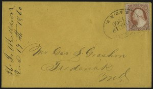 Sale 996, Lot 3241, 1857 3c Perforated Issue - Type III Covers