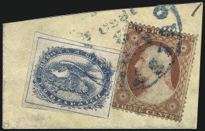 Sale 996, Lot 3249, 1857 3c Perforated Issue - Type III Carrier & Local Combinations