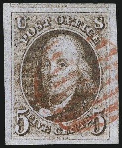 Sale 997, Lot 5060, 5c 1847 Issue (Scott 1 and shades)