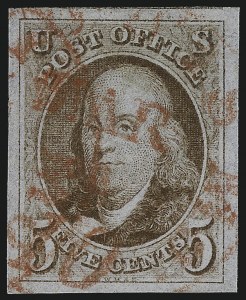 Sale 997, Lot 5061, 5c 1847 Issue (Scott 1 and shades)