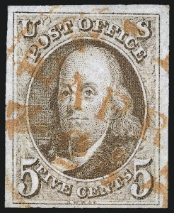 Sale Number 997, Lot Number 5062, 5c 1847 Issue (Scott 1 and shades)