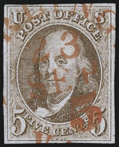 Sale 997, Lot 5063, 5c 1847 Issue (Scott 1 and shades)