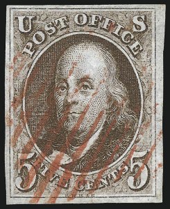 Sale 997, Lot 5065, 5c 1847 Issue (Scott 1 and shades)