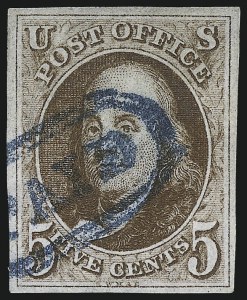 Sale 997, Lot 5070, 5c 1847 Issue (Scott 1 and shades)