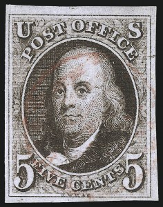 Sale 997, Lot 5080, 5c 1847 Issue (Scott 1 and shades)