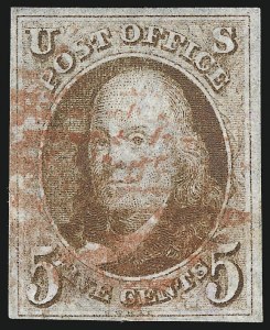 Sale 997, Lot 5083, 5c 1847 Issue (Scott 1 and shades)