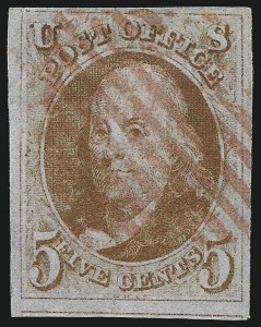 Sale 997, Lot 5084, 5c 1847 Issue (Scott 1 and shades)