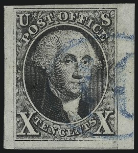 Sale 997, Lot 5087, 10c 1847 Issue (Scott 2)