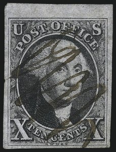 Sale 997, Lot 5093, 10c 1847 Issue (Scott 2)