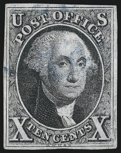 Sale 997, Lot 5095, 10c 1847 Issue (Scott 2)