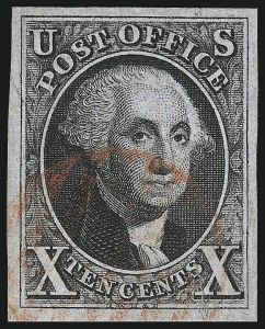 Sale 997, Lot 5096, 10c 1847 Issue (Scott 2)