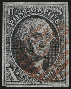 Sale 997, Lot 5097, 10c 1847 Issue (Scott 2)
