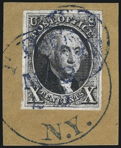 Sale 997, Lot 5104, 10c 1847 Issue (Scott 2)