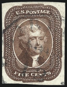 Sale 997, Lot 5165, 5c 1856 Issue (Scott 12)