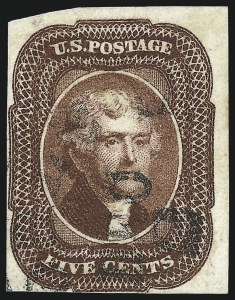 Sale 997, Lot 5170, 5c 1856 Issue (Scott 12)