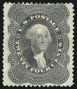 Sale 997, Lot 5284, 12c-90c 1857-60 Issue (Scott 36-39), 24c Gray Lilac (37) Sale 997, Lot 5284, 12c-90c 1857-60 Issue (Scott 36-39)