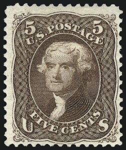 Sale 997, Lot 5420, 1875 Re-Issue of 1861-66 Issue (Scott 102-111)