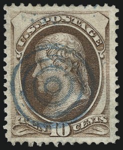 Sale 997, Lot 5550, 1870-71 National Bank Note Co. Grilled Issue (Scott 134-144)