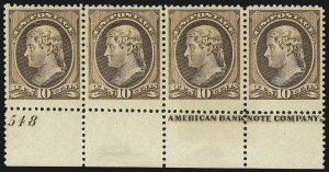 Sale 997, Lot 5628, 1881-87 American Bank Note Co. Issues (Scott 205-218)