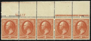 Sale 997, Lot 5641, 1881-87 American Bank Note Co. Issues (Scott 205-218)