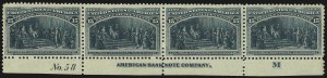 Sale 997, Lot 5687, 1893 Columbian Issue (10c thru $1.00, Scott 237-241)