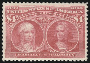Sale 997, Lot 5720, 1893 Columbian Issue ($2.00 thru $5.00, Scott 242-245)