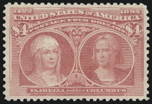 Sale 997, Lot 5725, 1893 Columbian Issue ($2.00 thru $5.00, Scott 242-245)