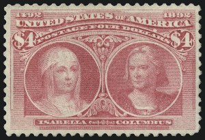 Sale 997, Lot 5726, 1893 Columbian Issue ($2.00 thru $5.00, Scott 242-245)