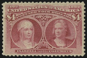 Sale 997, Lot 5728, 1893 Columbian Issue ($2.00 thru $5.00, Scott 242-245)