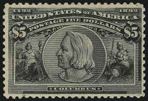 Sale 997, Lot 5733, 1893 Columbian Issue ($2.00 thru $5.00, Scott 242-245)
