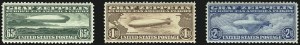 Sale 997, Lot 6156, Air Post Graf Zeppelin Issue (Scott C13-C15)