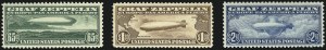 Sale 997, Lot 6160, Air Post Graf Zeppelin Issue (Scott C13-C15)