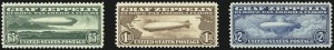 Sale 997, Lot 6164, Air Post Graf Zeppelin Issue (Scott C13-C15)