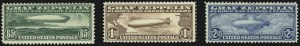 Sale 997, Lot 6166, Air Post Graf Zeppelin Issue (Scott C13-C15)