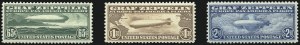 Sale 997, Lot 6169, Air Post Graf Zeppelin Issue (Scott C13-C15)