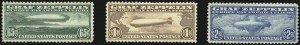 Sale 997, Lot 6173, Air Post Graf Zeppelin Issue (Scott C13-C15)