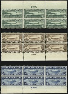 Sale 997, Lot 6176, Air Post Graf Zeppelin Issue (Scott C13-C15)