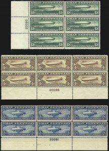 Sale 997, Lot 6177, Air Post Graf Zeppelin Issue (Scott C13-C15)
