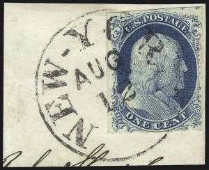 Sale 998, Lot 123, Plate One Late Scarce Recut Varieties