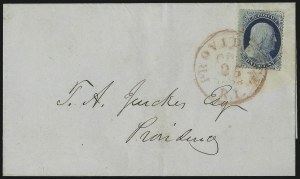 Sale 998, Lot 484, Perforated Stamps From Plate One Late On Cover