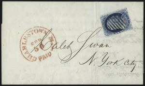 Sale 998, Lot 486, Perforated Stamps From Plate One Late On Cover